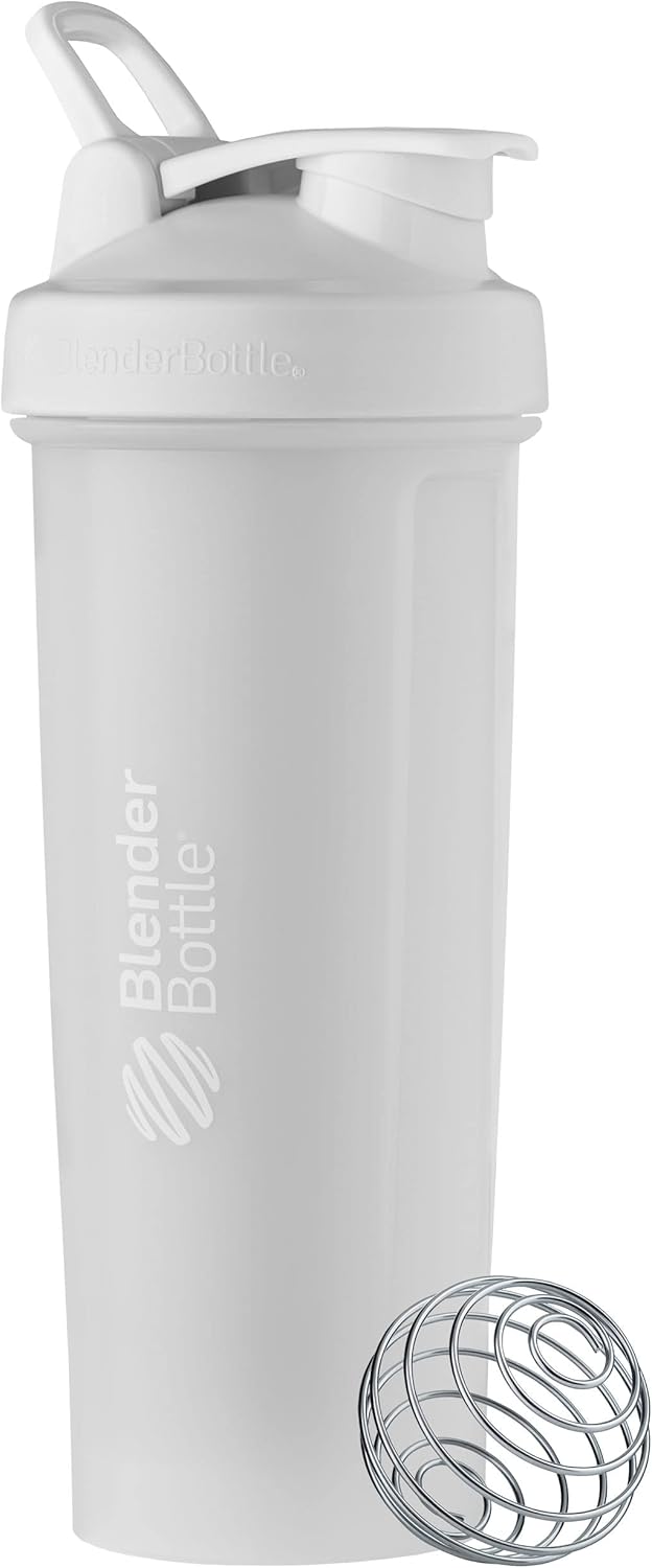 BlenderBottle Classic V2 Shaker Bottle Perfect for Protein Shakes and Pre Workout, 28-Ounce, Clear/Black