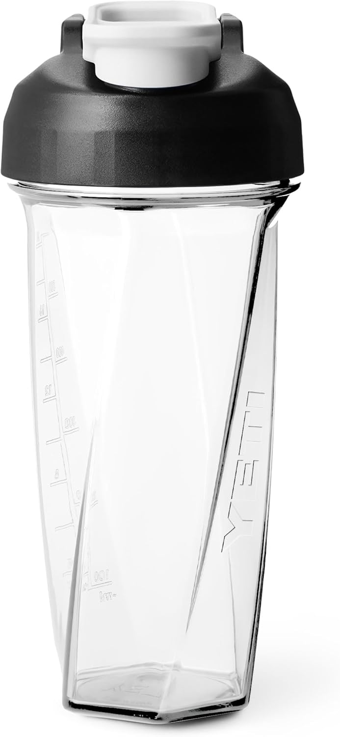 YETI Yonder Helimix Vortex Blender Shaker Bottle Holds up to 20oz | No Blending Ball or Whisk | USA Made | Portable Pre Workout Whey Protein Drink Shaker Cup | Dishwasher Safe, Clear