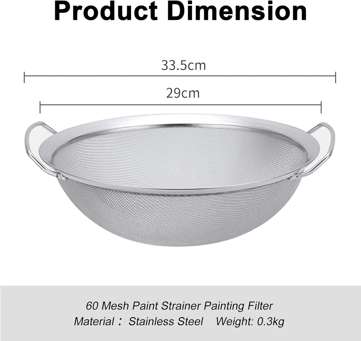 3 Pack Fine Mesh Paint Strainer 60 Mesh Stainless Steel Paint Filter Emulsion Honey Funnel Filter Cover Fits 5 Gallon Paint Bucket Filter Tool Insert Strains