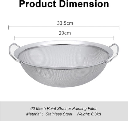3 Pack Fine Mesh Paint Strainer 60 Mesh Stainless Steel Paint Filter Emulsion Honey Funnel Filter Cover Fits 5 Gallon Paint Bucket Filter Tool Insert Strains