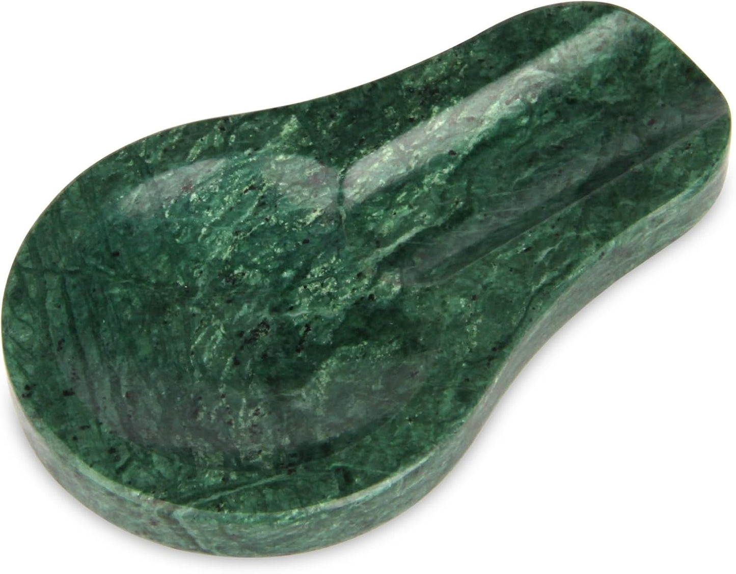 Marble Spoon Rest for Kitchen Stove Countertop, Marble Utensil Holder, Perfect for Spatula, Ladle, Fork (1, Viva jade, 4 * 6.5)