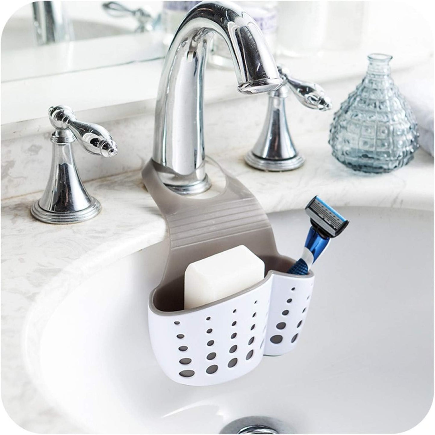 YYaaloa Sink Basket Sink Strainers Basket Kitchen Drain Shelf Sink Storage Holder (style 2- Pink)
