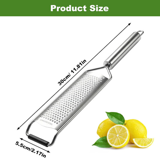 JJUNW Fine Cheese Grater, Salad Spinner, Flat Cheese Grater Garlic Graters with Handle, Stainless Steel Graters Kitchen Gadgets Cake Decorating Supplies Protect Cover