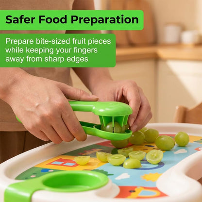 Grape Cutter Tool, Fruit Slicer Cuts Cherry Tomatoes & Strawberries into 4 Pieces, Fruit Quarter Tool for Salad, Cake Decoration, Kitchen Gadgets (green)