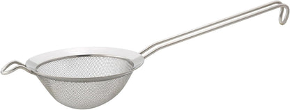 HIC Kitchen Fine Mesh Strainer With Helper Handle, 18/8 Stainless Steel, 6-Inch, For Sifting, Draining, And Straining Pasta, Vegetables, Stocks, And Sauces