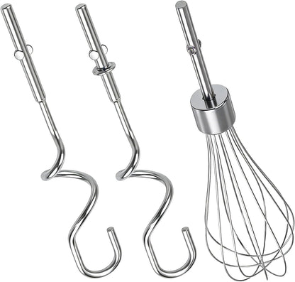 6 Pcs Hand Mixer Beater Attachments for KitchenAid Hand Mixers KHM3 KHM5 KHM7 KHM9, Stainless Steel Hand Mixer Beaters, Whisk, Blending Rod and Dough Hooks