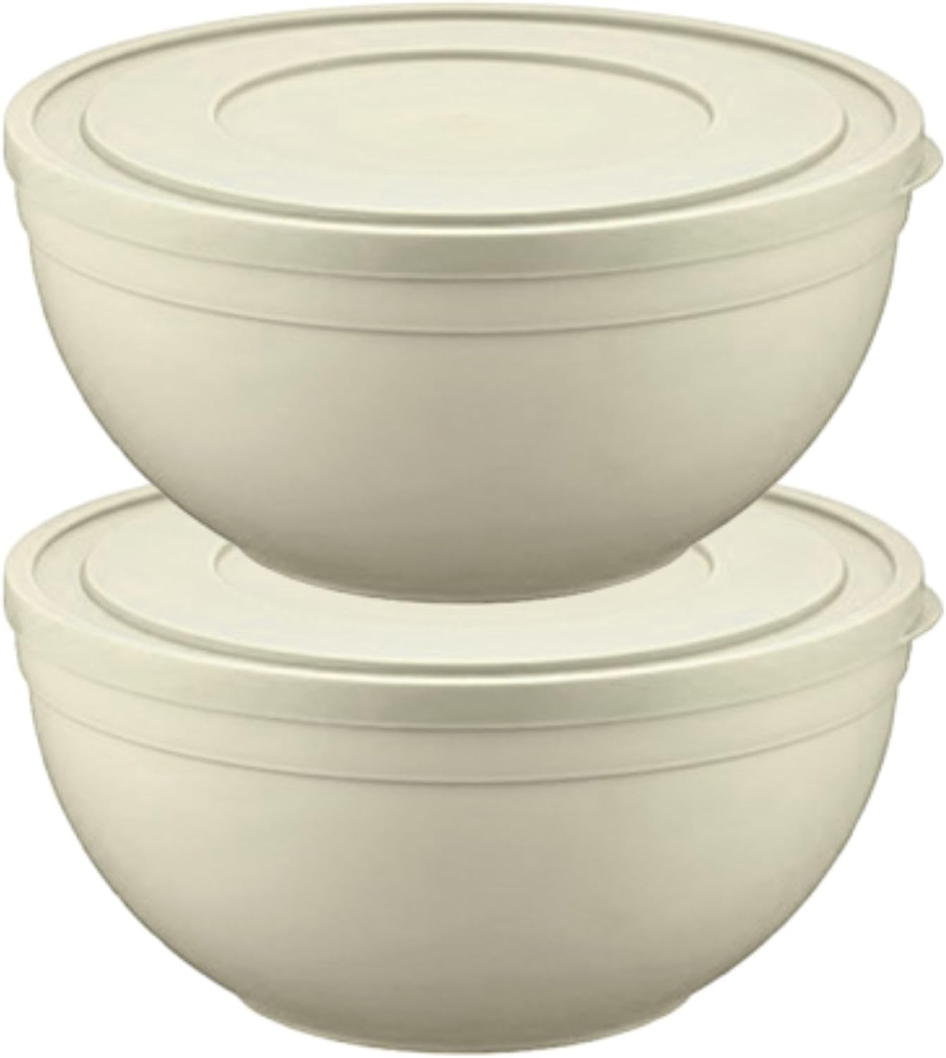 Tribello Large Mixing Bowl with Lid, 4.2 Quart (135 oz), Clear Plastic, Round, (4.2 Quarts)