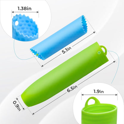 Silicone Garlic Peeler Tube Roller, Effortless Single & Bulk Clove Peeling, Odor-free Kitchen Tool, Stores 10-12 Cloves (Black,Green)