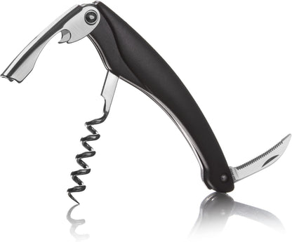 Vacu Vin Winged Corkscrew – Classic Two-Arm Wine Opener with Built-In Bottle Opener – Easy Cork Removal – Durable, Ergonomic Wine Bottle Opener – Ideal for Home, Kitchen & Bar Use