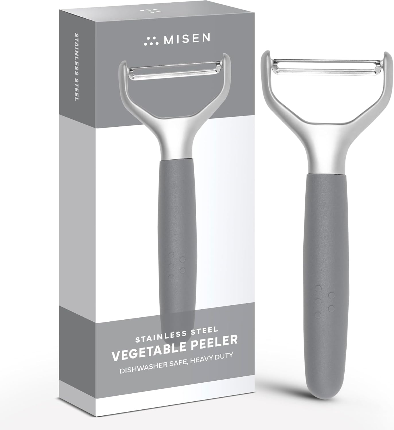Misen Stainless Steel Vegetable Peeler - Dishwasher Safe Y Peeler - Easy to Use with Potatoes, Cabbage, Carrots, and More - Progessional Grade Kitchen Tool - Black