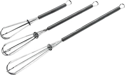 Chef Craft Classic Mini Sturdy Whisk, 5.5, 7, and 9 inch 3 piece set, Chrome