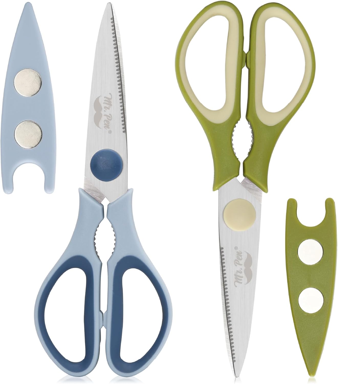 Mr. Pen- All Purpose Kitchen Shears with Protective Sheath, 8 Inch, Dishwasher Safe, Stainless Steel Food Scissors with Micro-Serrated Blades, Soft Grip Comfort Handle, Durable Utility Kitchen Shears