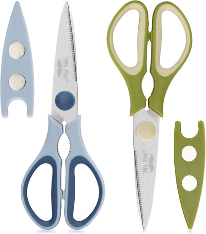 Mr. Pen- All Purpose Kitchen Shears with Protective Sheath, 8 Inch, Dishwasher Safe, Stainless Steel Food Scissors with Micro-Serrated Blades, Soft Grip Comfort Handle, Durable Utility Kitchen Shears