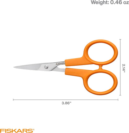 Fiskars Micro Trip Scissors, SoftGrip Precision Cutting Shears, Non-Stick Stainless Steel Blades, 5 inches