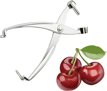 Cherry Pitter Remover, Heavy Duty Zinc Alloy Cherry Stoner - Silver