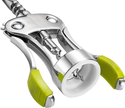 Beneno Wine Opener, Zinc Alloy Premium Wing Corkscrew with Multifunctional Bottles Opener, Sharp Wine Corkscrew with Ergonomic Non-Slip Wing Handle, Silver