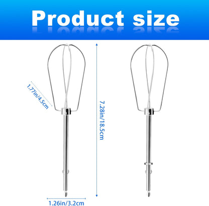 2pcs Hand Mixer Beaters Attachments Compatible with BLACK & DECKER, Universal Stainless Steel Electric Hand Mixer Whisk Replacement for Cooking and Baking