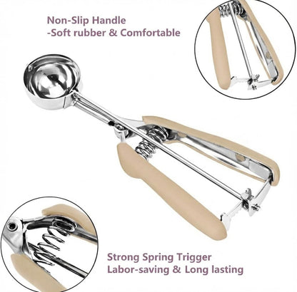 Ice Cream Scoop, 18/8 Stainless Steel Cookie Scoop, Cookie Scoops for Baking, 2 Tbsp/ 30 ml/ 1 oz Cookie Dough Scoop, Ice Cream Scooper with Trigger Release, Cookie Scooper for Baking