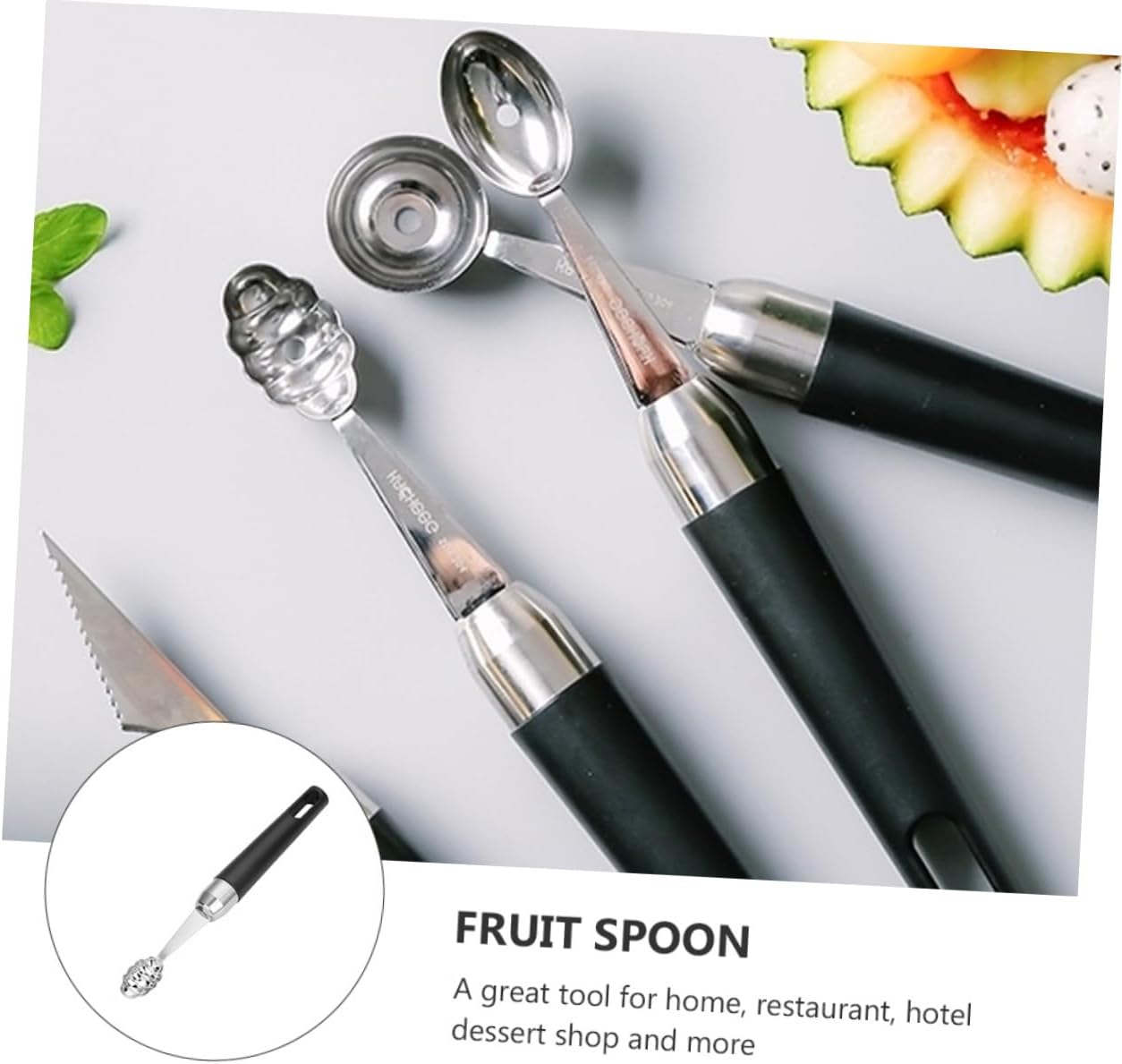 MAGICLULU 2pcs Candy Scoop Melon Baller Grip Handle for Fruit Ball Scoop Fruit Ball Spoon Melon Spoon Eating Tool