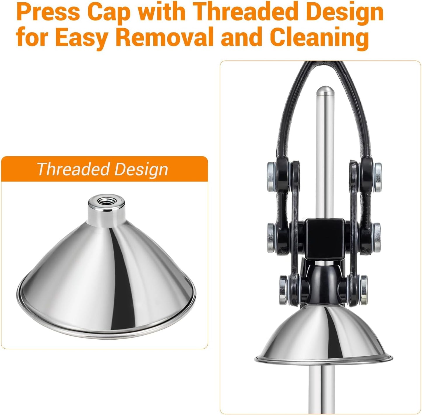 TONGCHANT Manual Juicer, Heavy Duty Cast Iron Juicer | Hand Press Juicer for Orange Lemon Lime Pomegranate & Citrus Fruits, High Leverage for Easy Juicing, Stainless Steel Cup, Easy to Clean, Black