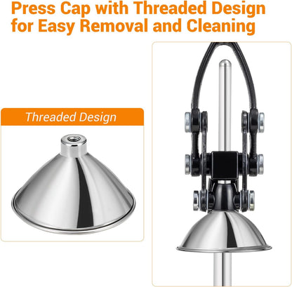 TONGCHANT Manual Juicer, Heavy Duty Cast Iron Juicer | Hand Press Juicer for Orange Lemon Lime Pomegranate & Citrus Fruits, High Leverage for Easy Juicing, Stainless Steel Cup, Easy to Clean, Black