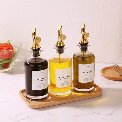 Molimoli - Premium Olive Oil Dispenser Bottles for Kitchen with Pourer - Oil and Vinegar Dispenser Set, Glass Dispenser for Kitchen, Dispenser Bottle of 350ml - Set of 2