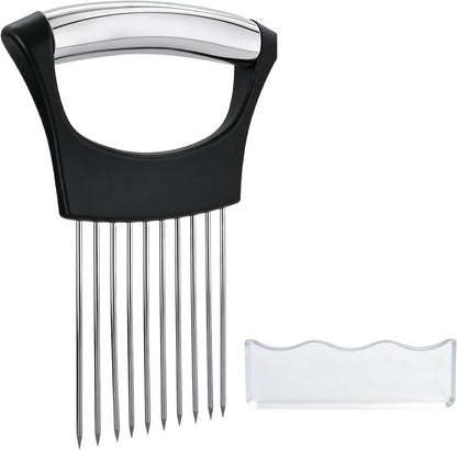 Onion Slicer Holder, with Protective Case, Stainless Steel Onion Cutter Tool for Kitchen, Meat, Lemon, Potato, Tomato, Avocado & Egg, Vegetable & Fruit Slicing Assistant