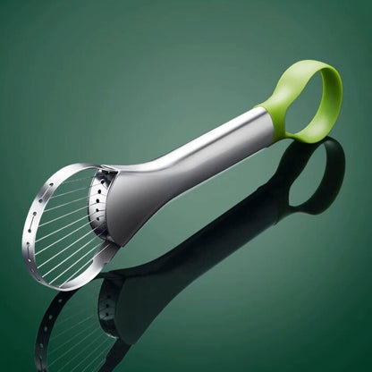 3-in-1 Avocado Slicer Tool, Emptycolor Stainless Steel Avocado Cutter, Pitter & Peeler, Multi-Function Avocado Tool for Slicing, Scooping, and Pit Removal, Kitchen Gadget with Green Plastic Handle