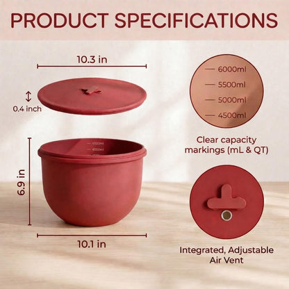 Omoiyari Premium MultiColors 3-Pack Silicone Bowl Liners with Lids for KitchenAid 7-Qt Bowl-Lift (Only), 2mm Extra-Thick Silicone, Odour-Free,Air Valves for Dough Proofing,Dishwasher Safe, BPA Free