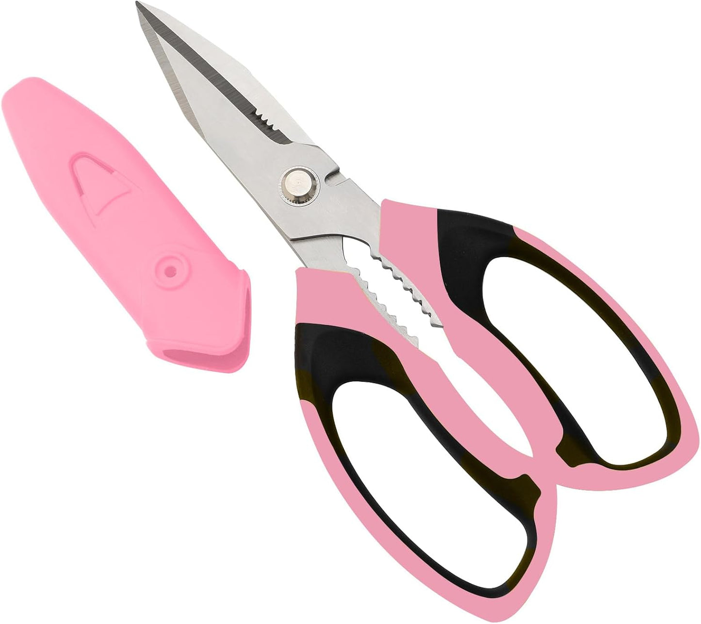BoFuYuan Utility Scissors Heavy Duty: 8-Inch sharp Scissors All Purpose heavy duty, Serrated Blades Cut Carpet, Cardboard, Wire, Leather, Fabric, Multipurpose Shears for Kitchen, Garden, Office, Craft