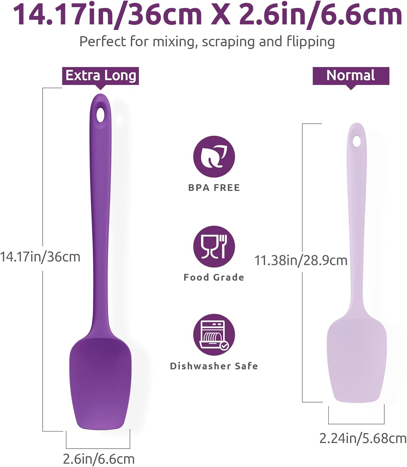 Heat Resistant Silicone Large Spatula: U-Taste 600ºF High Heat Flexible 11.38in Silicon Mixing Stirring Cooking Scraping Baking Bowl Scraper Seamless Spreader for Kitchen Nonstick Cookware (Aqua Sky)