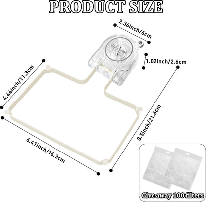 Kitchen Sink Strainer with 100 PCS Filter Mesh Bag, Food Waste Filter Basket, Suction Cup Folding Washing Vegetables and Fruits Drying Bag Holder(Silver)