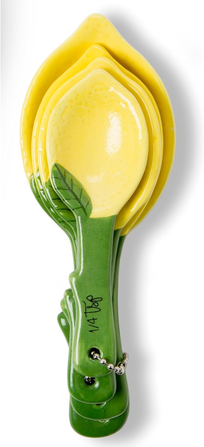 White Cat Measuring Cups & Spoons Gift Set – Ceramic Kitchen Tools for Cat Lovers & Bakers – 4 Measuring Cups and 4 Measuring Spoons – Unique Gift for Kitchen, Baking, and Cat Lovers