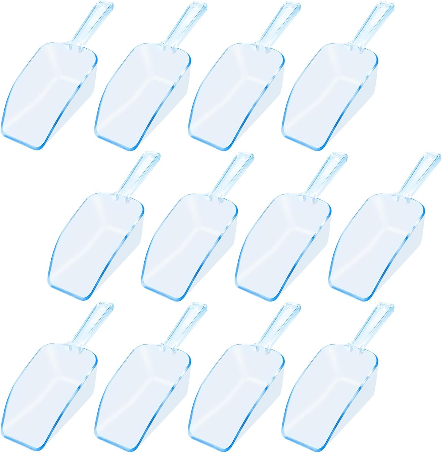 6 PCS Clear Plastic Ice Scoop(7.6 Inch) for Freezer Food Coffee Popcom Flour Dry Goods 5 Oz Simple Mini Ice Cube Shovel Scoopers Holder Laundry Freezer Bucket Bin Containers Maker Machine Kitchen Pick