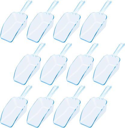 6 PCS Clear Plastic Ice Scoop(7.6 Inch) for Freezer Food Coffee Popcom Flour Dry Goods 5 Oz Simple Mini Ice Cube Shovel Scoopers Holder Laundry Freezer Bucket Bin Containers Maker Machine Kitchen Pick