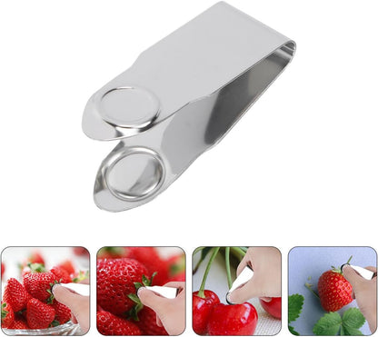 Angoily 4pcs Stainless Steel Strawberry Huller Tool Stem Remover Kitchen Fruit Corer Set for Home Cooking