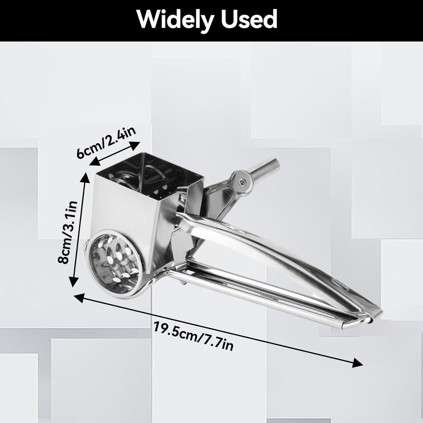 Rotary Cheese Grater, Hand Crank Cheese Grater Stainless Steel Cheese Cutter Slicer Cheese Shredder with 3 Drum Blades Cheese Shredder Handheld for Kitchen