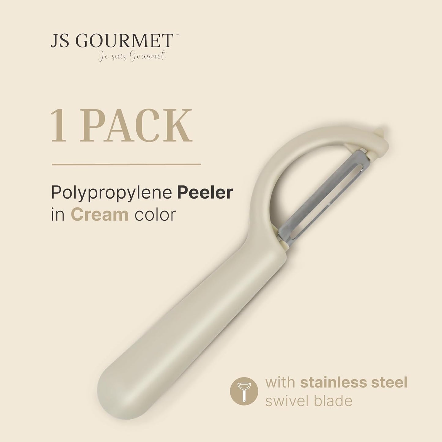 Swivel Vegetable Peeler with Built-in Eye Remover – Stainless Steel Blade with Comfortable Handle, Fruit and Vegetable Slicer, Potato and Carrot Cutter – Kitchen Tools & Accessories – Beige