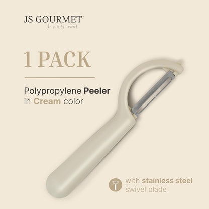 Swivel Vegetable Peeler with Built-in Eye Remover – Stainless Steel Blade with Comfortable Handle, Fruit and Vegetable Slicer, Potato and Carrot Cutter – Kitchen Tools & Accessories – Beige