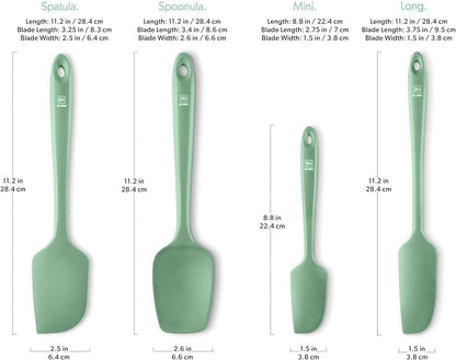 DI ORO Silicone Spatula Set - Rubber Kitchen Spatulas for Baking, Cooking, & Mixing - 600°F Heat-Resistant & BPA Free Silicone Scraper Spatulas for Nonstick Cookware - Dishwasher Safe (4pc, Black)