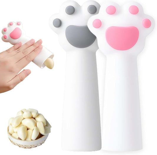 Garlic Peeler, Garlic Roller Peeling Tube Tool, Easy Quick to Peeled Garlic Cloves, Useful Kitchen Tool for Garlic (Grey+Pink)