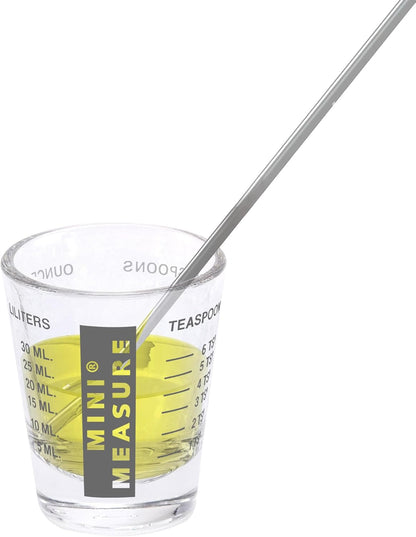 Kolder Mini Measure Heavy Glass, 20-Incremental Measurements Multi-Purpose Liquid and Dry Measuring Shot Glass, White