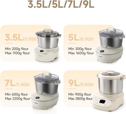 Joydeem Electric Dough Maker with Dual Seasonal Fermentation Function, 3.7Qt Dough Mixer Machine, Perfect for Bread Pizza Roti Dumpling Dough & Sourdough, HMJ-A351