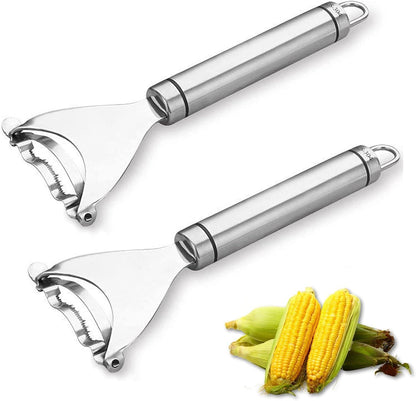2 Packs Corn Peeler, Corn stripper for corn on the cob remover tool,Stainless steel multifunctional Kitchen Grips Corn planer Cob Cutter