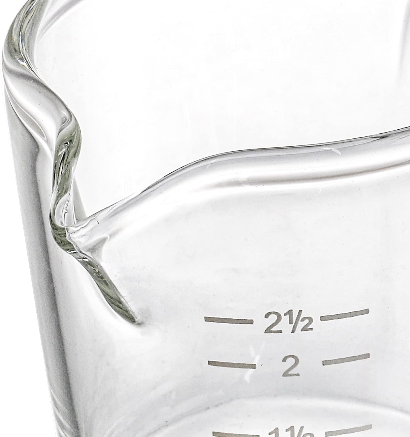 Hacaroa 4 Pack Double Spouts Measuring Cups Espresso Shot Glass with Handle, 2.5 Oz Mini Milk Triple Pitcher Barista Clear Graduated Cups for Coffee, Wine, Bar, Party