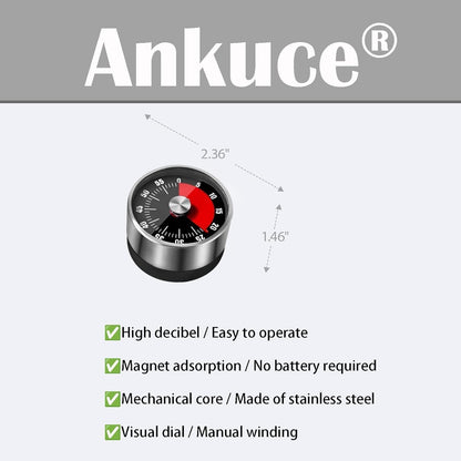 Digital Kitchen Timer for Cooking, Loud Alarm, Magnetic Back, Black and Silver (darkblack-t)