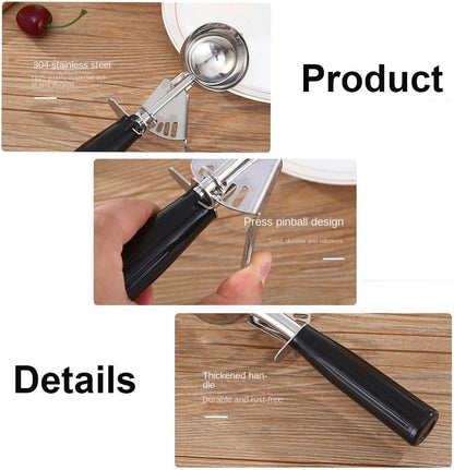 Stainless Steel Portion Scoop with Comfort Handle,Easy to Clean,Ice Cream Disher with Trigger Release,Cookie Scoop for Portion Control,Half Cup for Cookie Dough