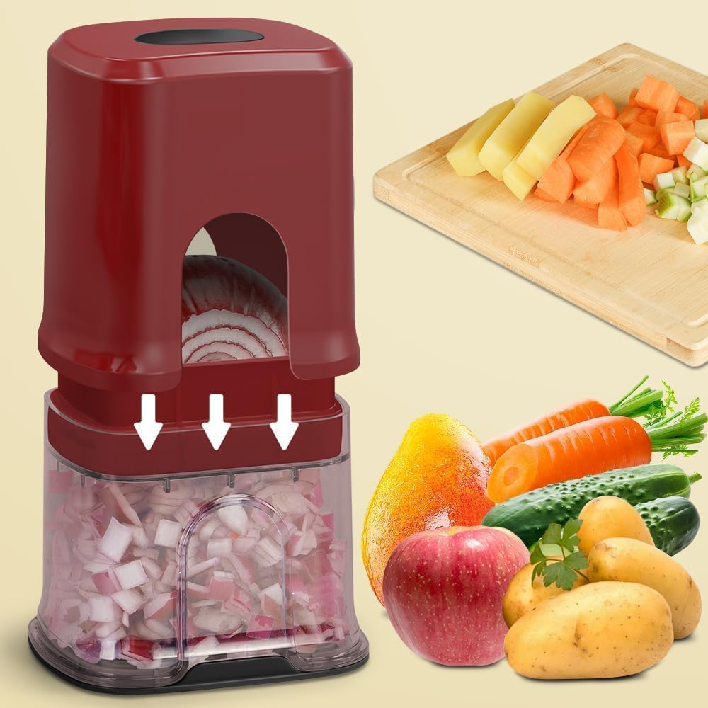 Vegetable Fruit Chopper French Fries Cutter Potato Onion Tomato 3 Sizes Dicer (WHITE)