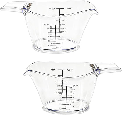 2 Pack Small Measuring Cups, 2 Oz Mini Measuring Cup With Tsp/Tbsp/Oz/Ml Markings Clear Easy-Read Scale For Kitchen Resin DIY Beauty Mixing