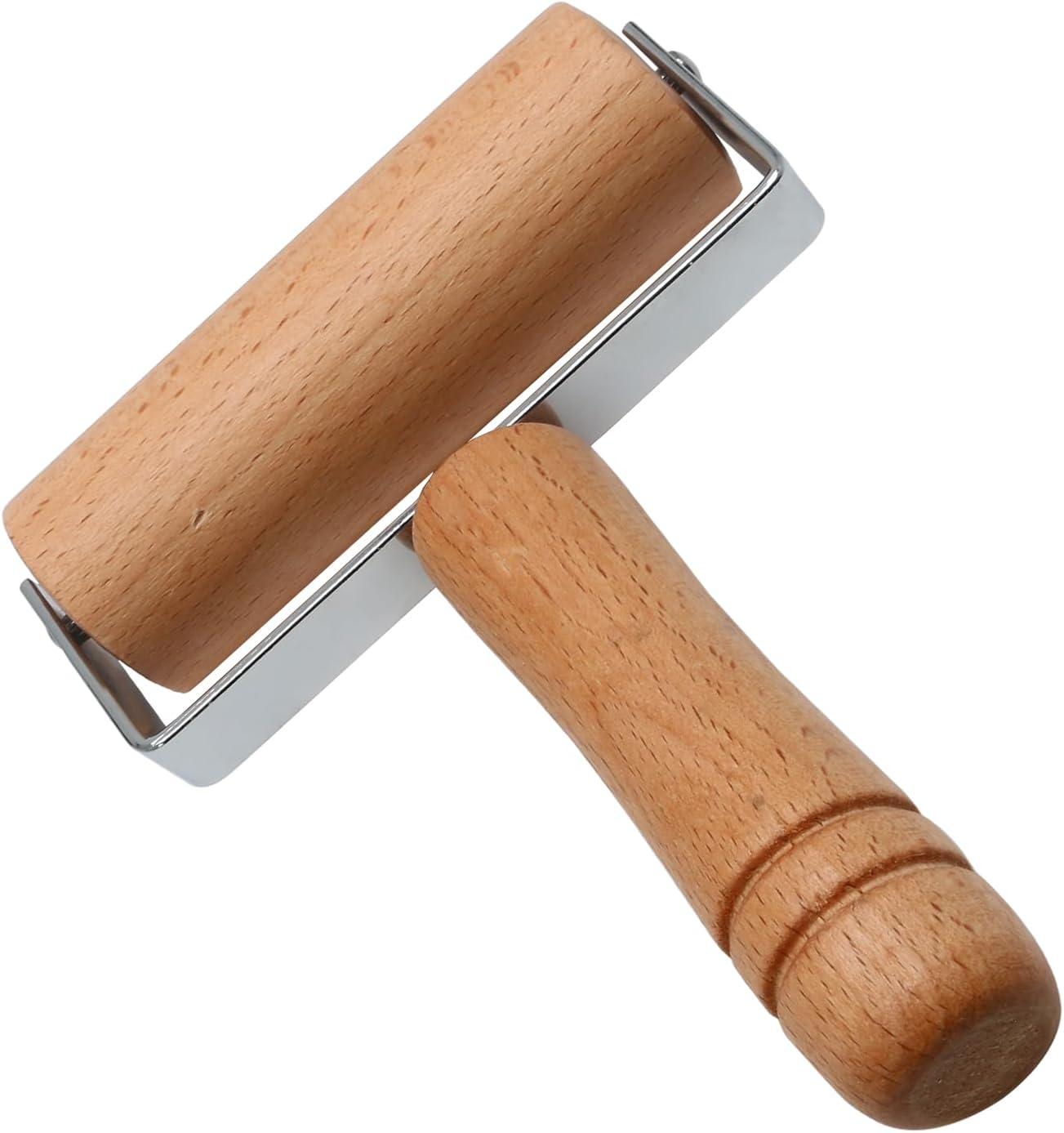 Wooden Rolling Pin, Ergonomic Non-Stick Pizza Baker Dough Pastry Roller for Kitchen Home Cooking Baking (T Square Type)